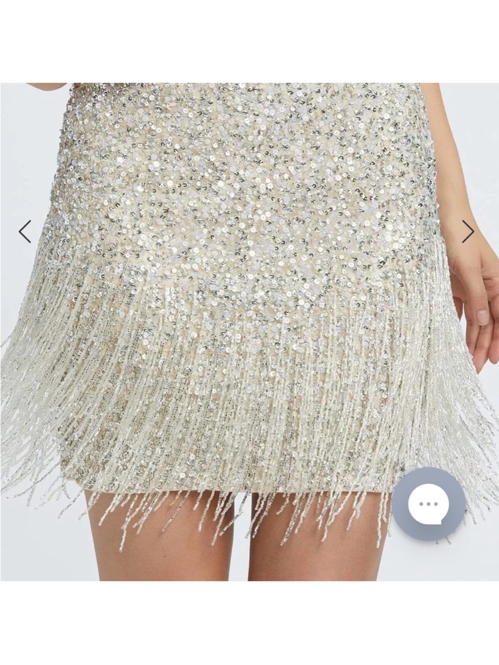 Mac Duggel Sequin Fringe V-Neck Party Dress in Gold - Picture 3 of 6
